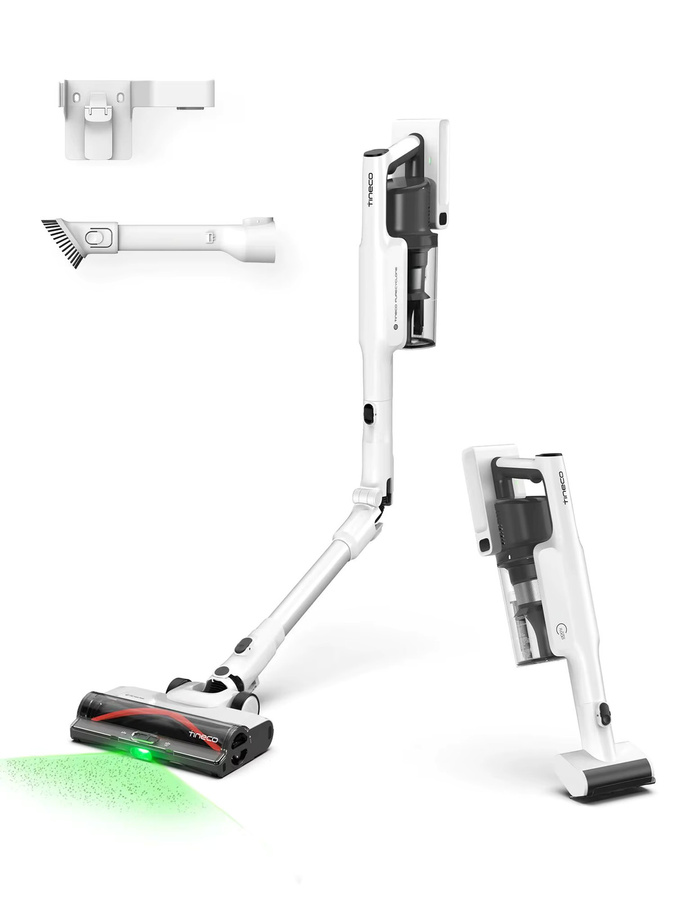 Tineco Pure ONE A50S Kabelloser Akku Stabstaubsauger in Weiß mit 185W Saugleistung, 3DSense Power Bürste und PureCyclone Technologie für Tierhaare - Bild 4