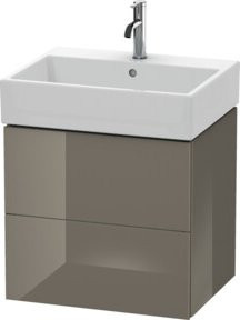 Duravit Waschtischunterschrank L-Cube Wandhängend mit 2 Schubladen in Hochglanz Weiß B: 58,4 cm, T: 45,9 cm, H: 54,4 cm - Bild 1
