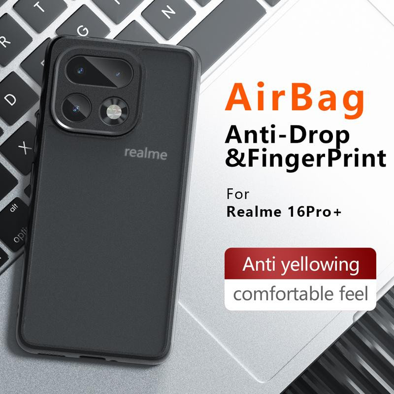 Stoßfeste Realme 16 Pro Plus 16 Pro Hülle aus mattem PC und TPU in Transparent mit Anti-Fingerabdruck-Beschichtung - Bild 2