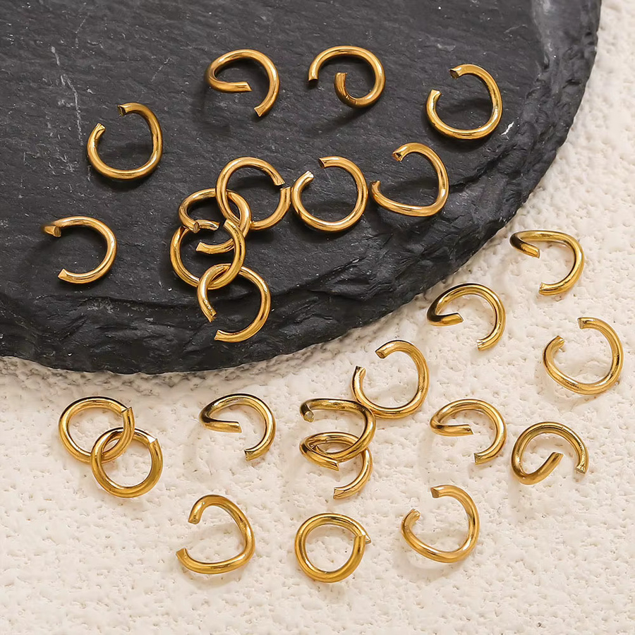 Elomia Biegeringe Edelstahl, PVD vergoldet, DIY Schmuckherstellung Zubehör - Bild 3