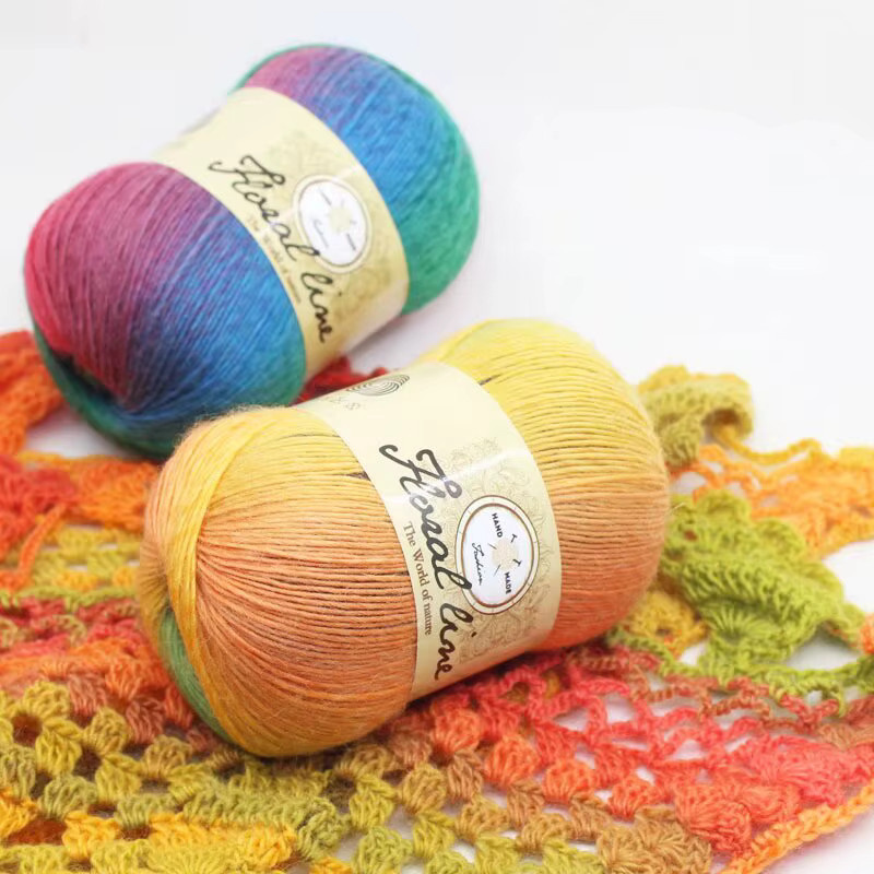Charm Elves Regenbogen Häkelgarn Multicolor, 300g für DIY-Strickprojekte wie Schals und Mützen - Bild 3