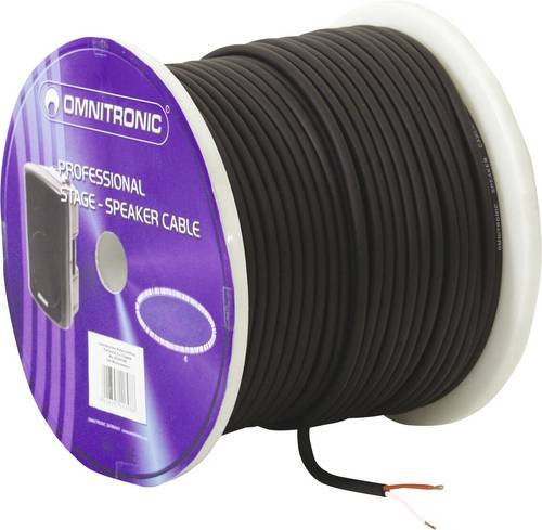 Omnitronic Lautsprecherkabel 2 x 1,5mm² Schwarz 100m - Bild 1