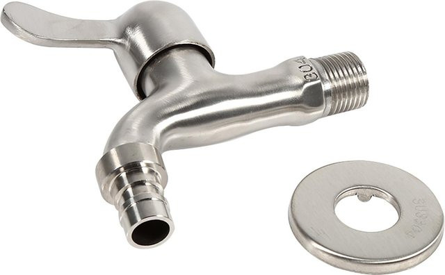 DIYelecs Waschmaschinen-Wasserhahn aus Edelstahl in Chrom und Grau mit G1/2 Anschluss - Bild 1