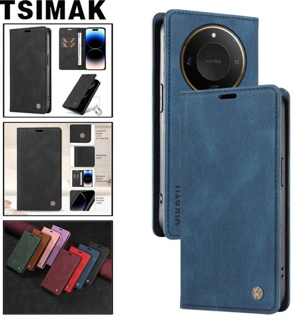 Ledertasche Flip Wallet Cover für Honor X9C X9A X9B X8A X8B X8C X7A X7B X7C X6A X6B X6C X5B Plus X6 X7 X8 A X9 C 4G 5G in Rot - Bild 1