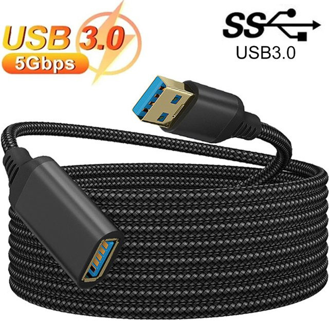 SEamopar USB 3.0 Verlängerungskabel Stecker auf Buchse Schwarz 3 m - Bild 1