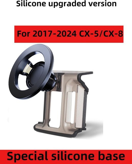 TEEQ Magnetische MagSafe Autotelefonhalterung für Mazda CX-5 und CX-8 (2017–2024) mit 360 Grad Rotation und kabellosem Ladegerät, Schwarz - Bild 1