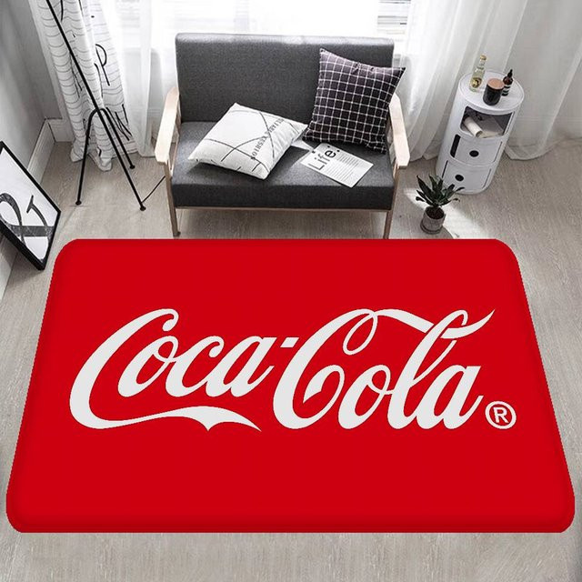 C-Cocas C-cola Vintage Logo Teppich, rot, B/T: 80 x 160 cm, waschbar und rutschfest - Bild 1