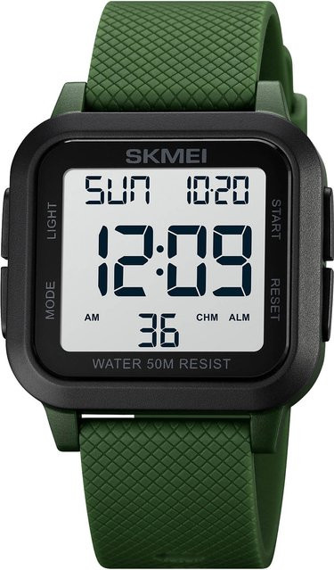 SKMEI Digitaluhr, Herren, Kunststoff, dunkelgrün - Bild 1