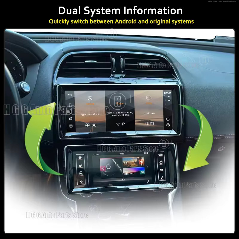 YANFU Android 15 Autoradio mit 10,25 Zoll Display für Jaguar XE XEL F-PACE 2016-2020 inklusive GPS, CarPlay und Multimedia-Videoplayer in Schwarz - Bild 4