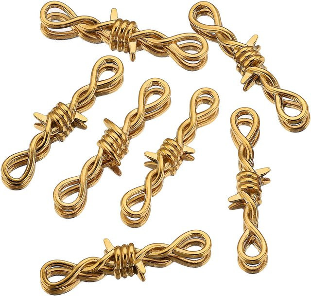 Alisaya Drahtanhänger Edelstahl, Gold, 5 Stück - Bild 1