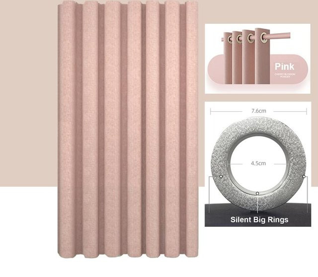 Wasserfester Duschvorhang aus Leinenimitat von WHQ Home Decoration in Rosa, B: 200 cm, H: 200 cm - Bild 1