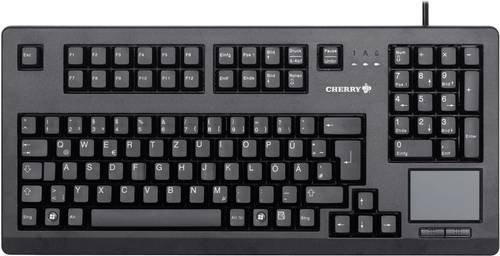 Cherry Touchboard G80-11900 USB Tastatur mit integriertem Touchpad, QWERTZ Deutsch, Schwarz - Bild 1