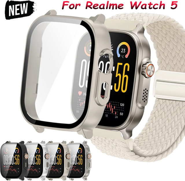 Schutzhülle für Realme Watch 5, HD-Hartglas, PC-Gehäuse, transparent - Bild 1