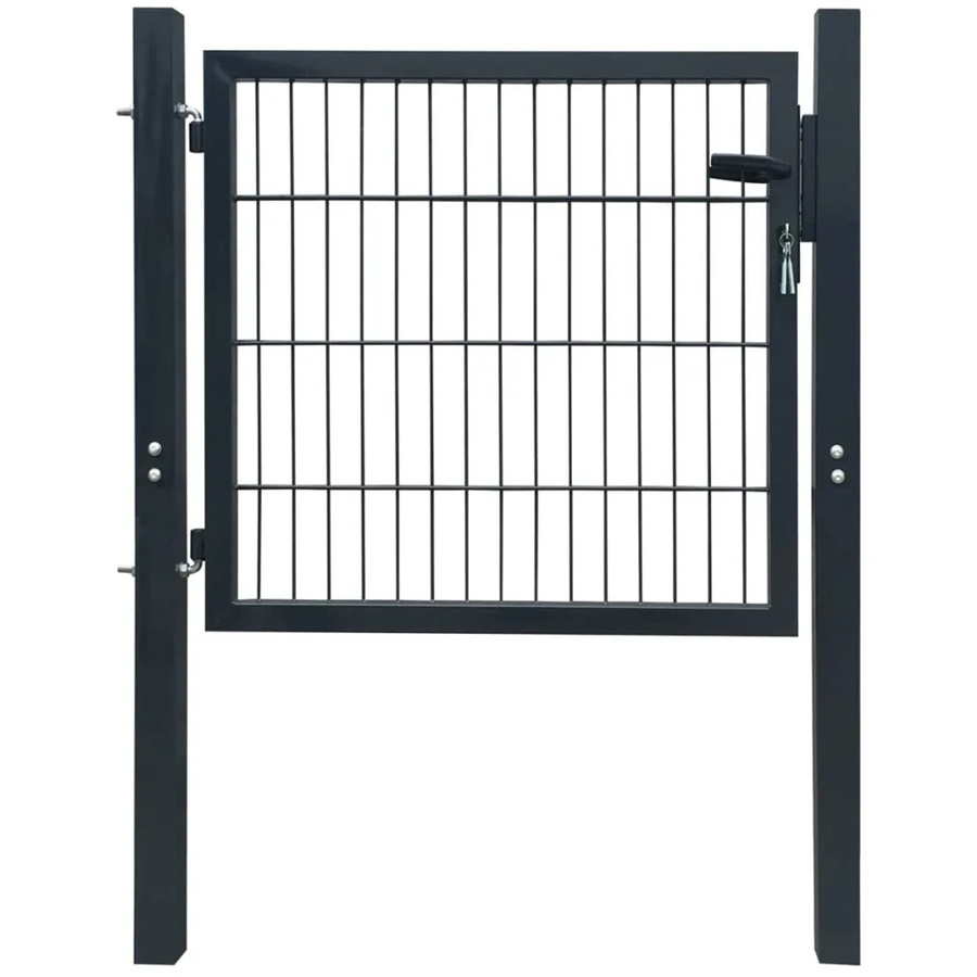 vidaXL 2D Gartentor Einzeltor aus Stahl Anthrazitgrau B: 106 cm, H: 130 cm - Bild 2