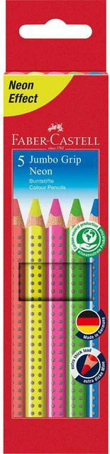 Faber Castell Jumbo Grip Buntstifte im 5er Set, Neon Farben Multicolor - Bild 1