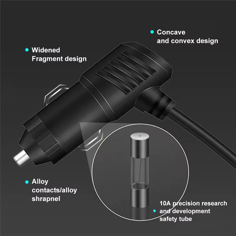 3-in-1 Dual USB 120W Auto Zigarettenanzünder Adapter mit Schnellladegerät für 12V und 24V in Schwarz - Bild 4