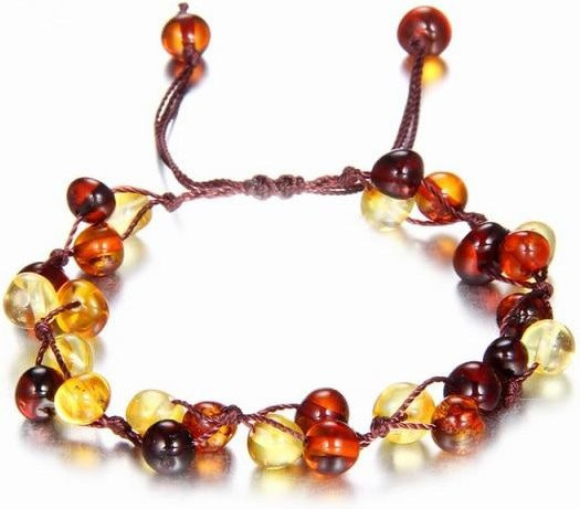 Bernsteinarmband, Amethyst, Bunt, Unisex, 12 cm + 6 cm - Bild 1