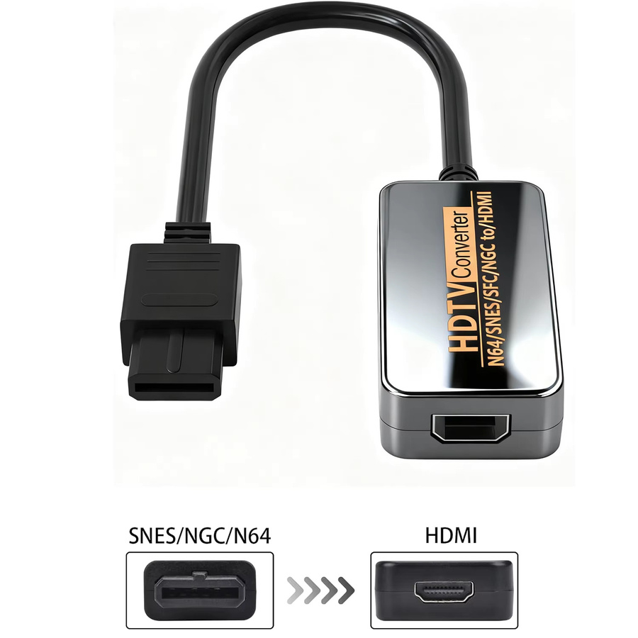 HDMI N64 Video Spiel Konverter für Nintendo N64, SNES und SFC in Schwarz für 1080P HD TV - Bild 5