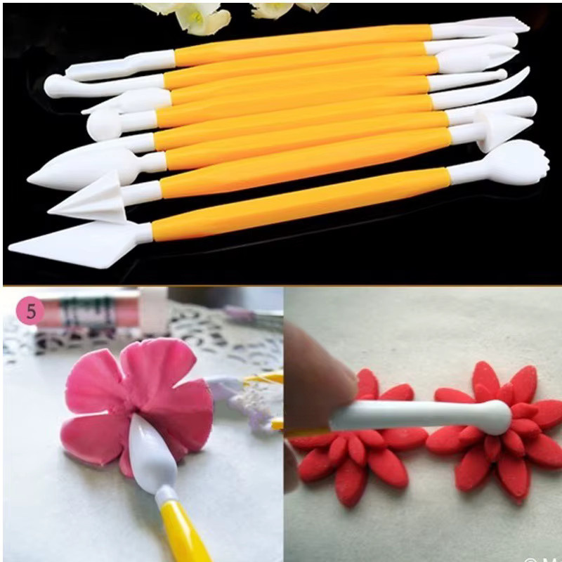 8-teiliges Schnitzstift und Formmesser Set aus Kunststoff in Pink für Ton, Polymer-Ton und Plastilin - Bild 3