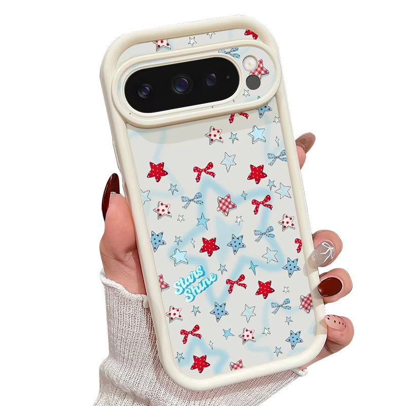 Bunte Sterne Schleife TPU Handyhülle für Google Pixel 8 Pro, 9 Pro, 10 Pro XL und weitere Modelle, stoßfeste Silikonhülle in Multicolour - Bild 4
