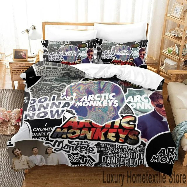 Arctic Monkeys Band Bettwäsche Set mit Bettbezug und Kissenbezug, Mehrfarbig, B/H: 140 x 210 cm - Bild 1