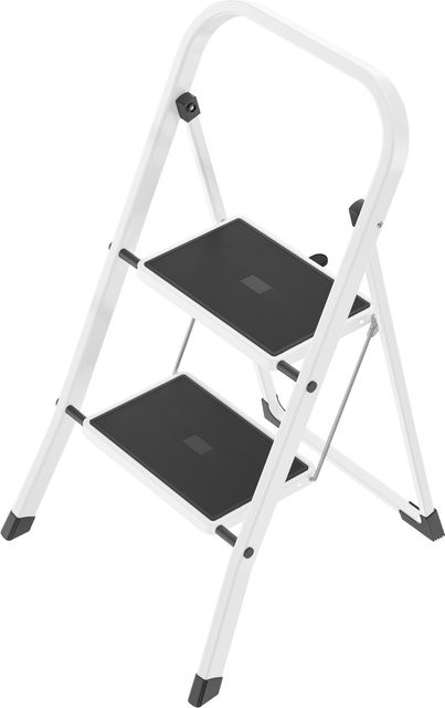 Hailo K40 BasicLine 2-stufige Trittleiter aus Stahl in Schwarz und Weiß - Bild 1