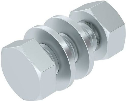 OBO Bettermann Sechskantschraube aus Stahl feuerverzinkt in Silber, Durchmesser: 8 mm, Länge: 16 mm, 50 Stück - Bild 1
