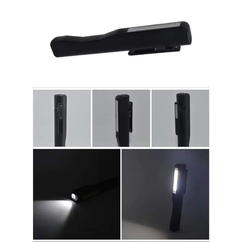 QHSPE Multifunktionale Mini-COB-Taschenlampe in Blau mit Magnet und Stiftclip, wiederaufladbare LED-Arbeitsleuchte - Bild 3