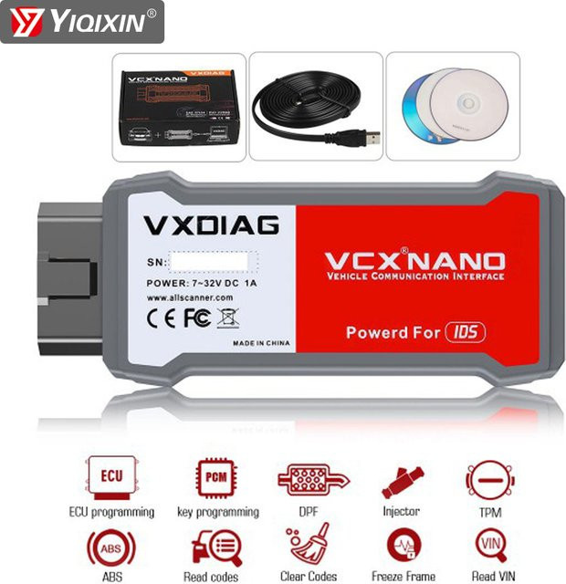 VXDIAG VCX NANO 2 in 1 ECU Programmiergerät für Mazda und Ford mit IDS V125 zur Diagnose von VIN, Fehlercodes, TPM, DPF, ABS und Injektoren - Bild 1