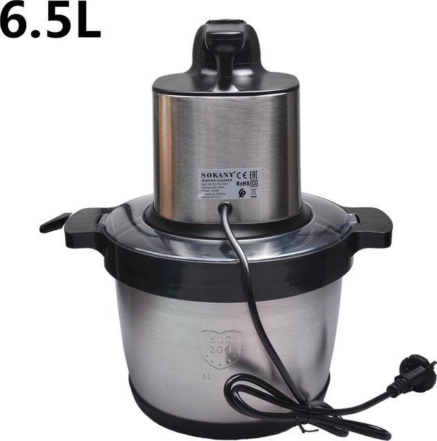 Houselin Elektrische Fleischmühle und Gemüsemixer mit 1500W, 6,5L Volumen und Wurstfüller, Schwarz - Bild 1