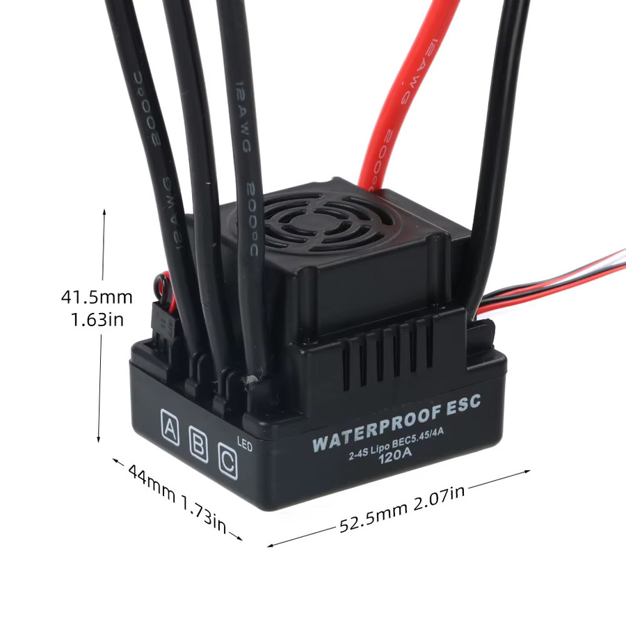 Aneegfpv RC 120A Brushless ESC Elektrischer Geschwindigkeitsregler, 1:8 - Bild 3