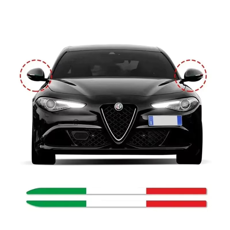 2er-Set Auto Rückspiegel Aufkleber für Alfa Romeo Giulia 147 156 159 Mito Stelvio Sportiva Giulietta in Multicolour - Bild 2