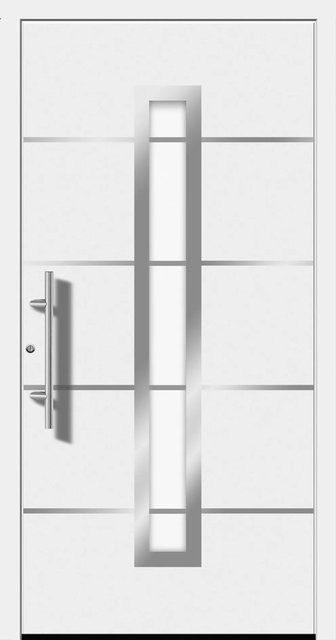 Aluminium-Haustür Splendoor Moderno M420/P in Weiß mit Glaseinsatz, Anschlag Links, B/H: 110 x 210 cm - Bild 1