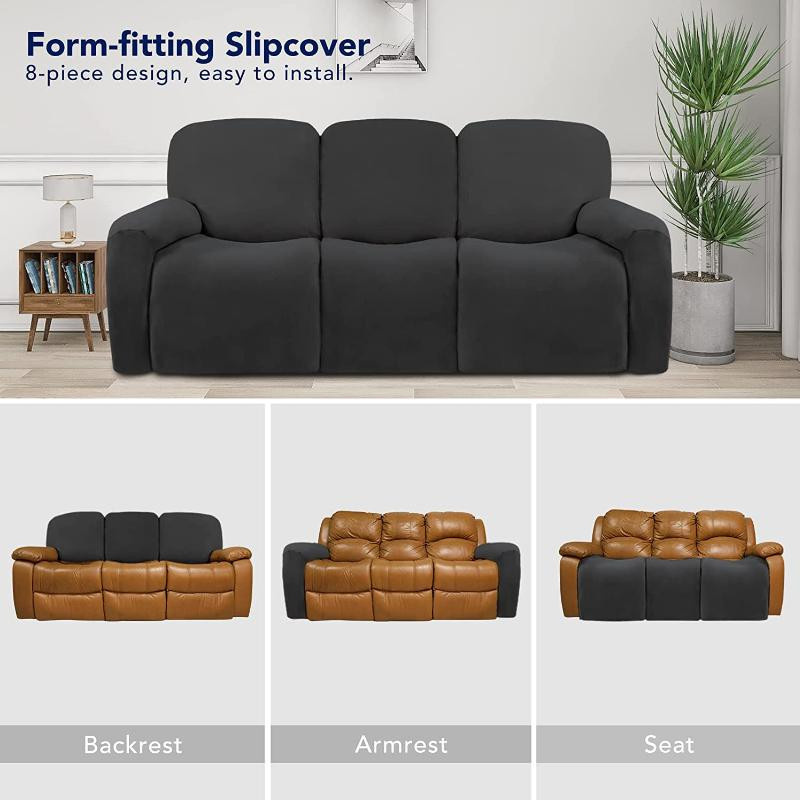 Stretch Sektions-Liegesofa Überwurf für 3-Sitzer, waschbarer Couchbezug aus Polyester mit elastischem Saum und Haustierschutz - Bild 1
