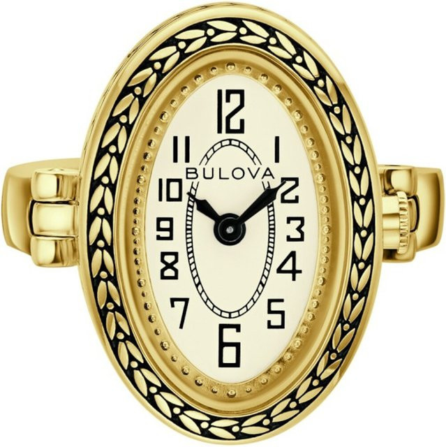 Bulova Ringuhr, Quarz, Edelstahl, Gold, Oval, 17 mm, Damen - Bild 1
