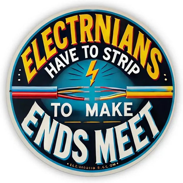 Potdemiel Vintage Elektriker Wandkunst Schild aus Metall in Mehrfarbig, Durchmesser: 20 cm - Bild 1