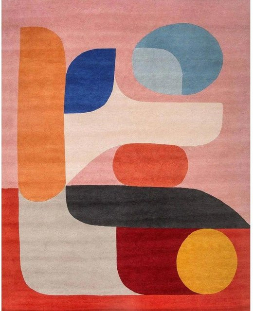 BC-Warm Home Moderner Teppich mit abstraktem geometrischem Muster, Mehrfarbig, Anti-Rutsch und Waschbar, B: 120 cm, T: 160 cm - Bild 1