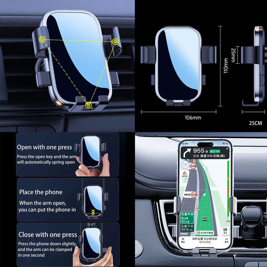 Smartphone Halterung für Mercedes Benz CLE (2021-2024) Coupe Sport in Schwarz für GPS und Navigation - Bild 4