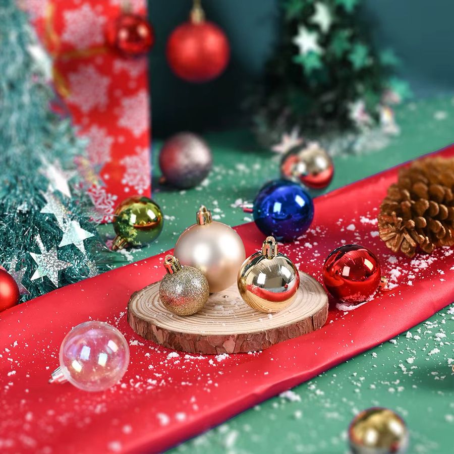 Uflower Weihnachtskugeln Rosa, 24 Stück, Durchmesser: 3 cm, Weihnachtsbaum Anhänger für Weihnachtsdeko und Neujahr - Bild 2