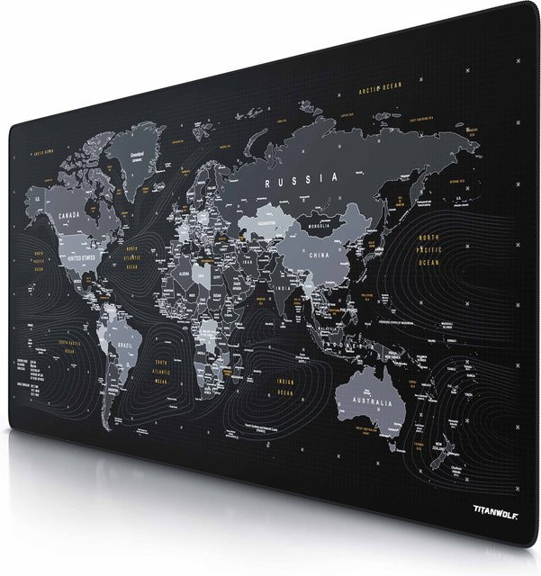 Titanwolf Gaming Mauspad XXXL Speed Mousepad Wolf Global Schwarz B/T: 120 x 60 cm - Bild 1