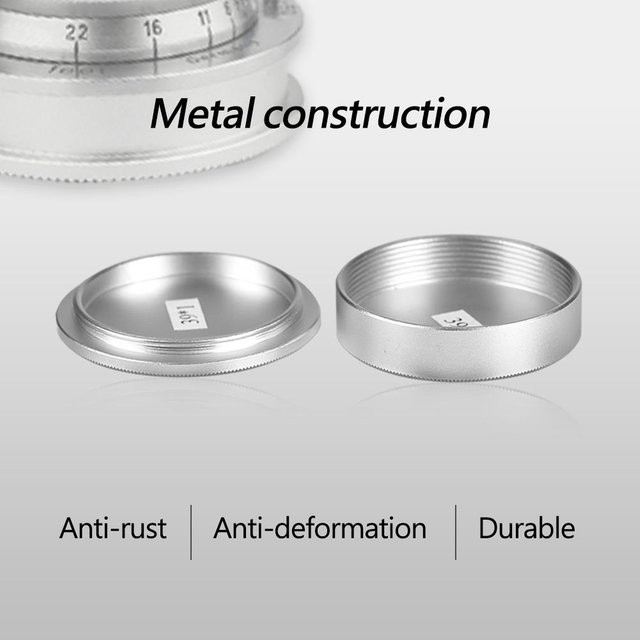 CosyHome Metallschutzgehäuse als Front- und Rücklinsenkappe Abdeckung für Kameraobjektive mit M39 Schraubanschluss in Silber - Bild 1