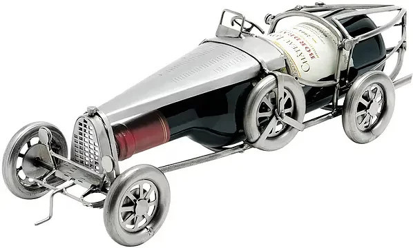 Weinflaschenhalter French Classic Racer von Hinz & Kunst in Silber aus Metall im Retro-Design - Bild 1