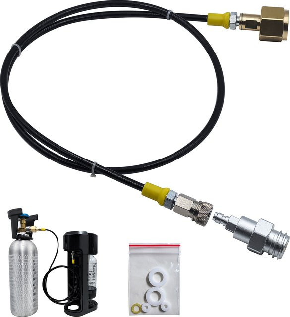 BAZUKA Soda Maker Zubehör CO2-Tank-Adapter-Set mit Schnelltrennanschluss W21.8-14 G3/4 CGA320 in Silber - Bild 1