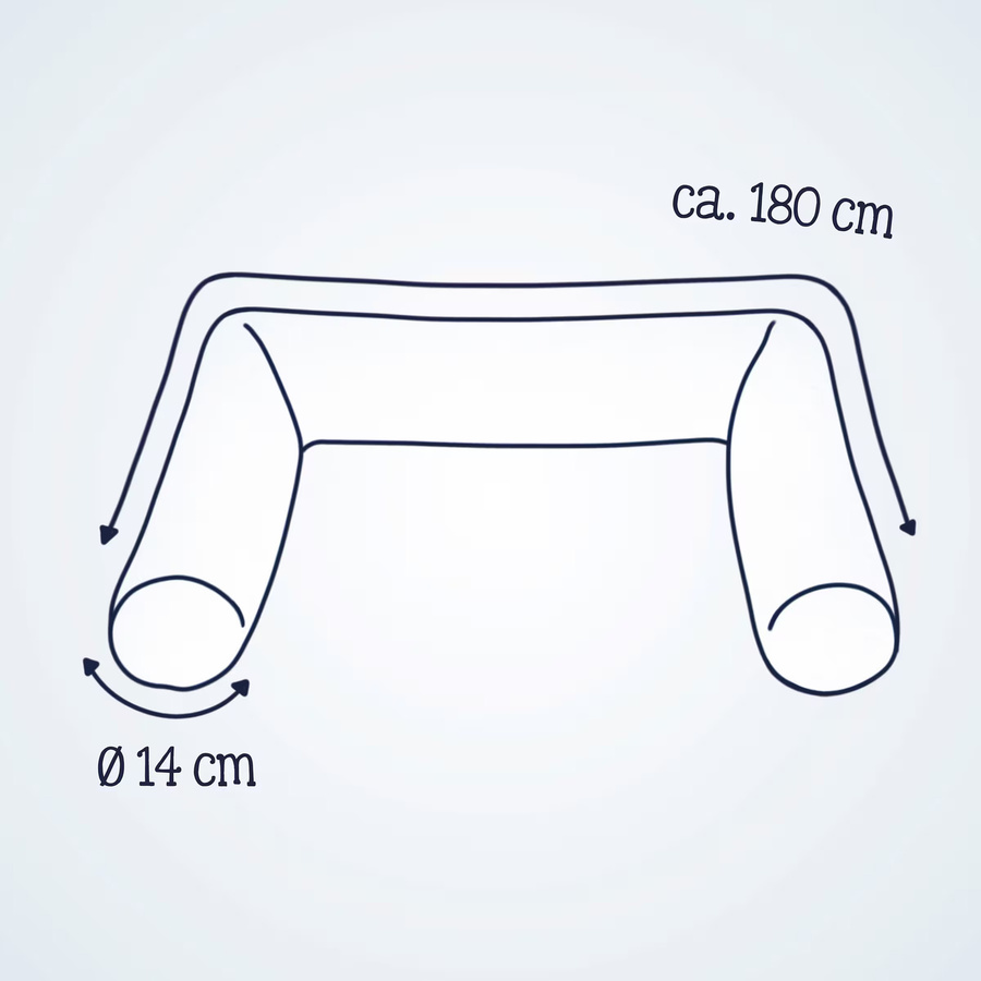 Julius Zöllner Bettschlange Jersey aus Baumwolle in Blau und Grau, 180 cm - Bild 2