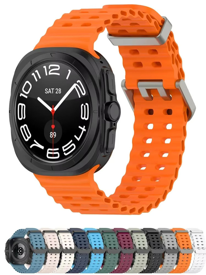 Samsung Ocean Sport Band, Silikonarmband, Galaxy Watch Ultra 47 mm, Watch7 47 mm, Unisex - Bild 5