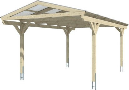 SKANHOLZ Carport Westerwald in Weiss, B/T: 362 x 648 cm, Firsthöhe: 281 cm - Bild 1