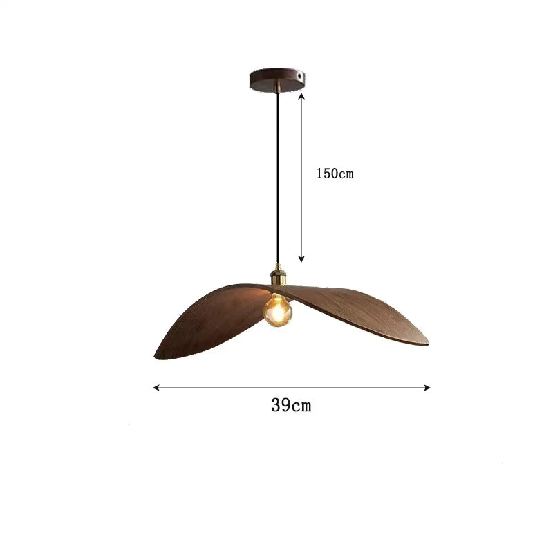 Wushiyu Vintage Holz Pendelleuchte in Braun für Esszimmer, Küche und Restaurant - Bild 5