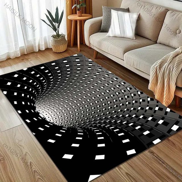 UQIDEHOME Stereoskopischer 3D-Illusions-Teppich, moderner rechteckiger Bodenmatte aus Polyester, Mehrfarbig, B/T: 80 x 50 cm - Bild 1
