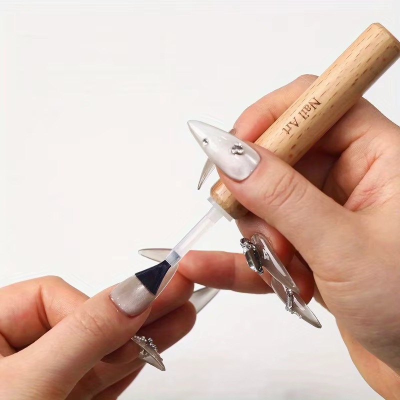 Ail Kunstpinsel-Set, Abnehmbarer Holzgriff, Nagelwerkzeuge - Bild 2