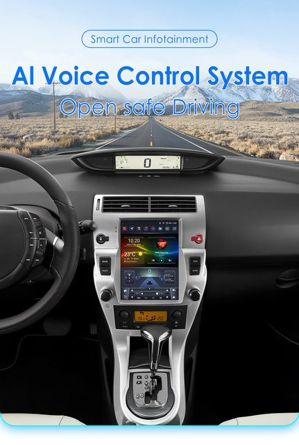 OSSURET Android Autoradio mit 9,7 Zoll Display für Citroen C4/C-Quatre/C-Triomphe 2004-2012, Carplay Multimedia-Player mit GPS und 4G, Schwarz - Bild 1
